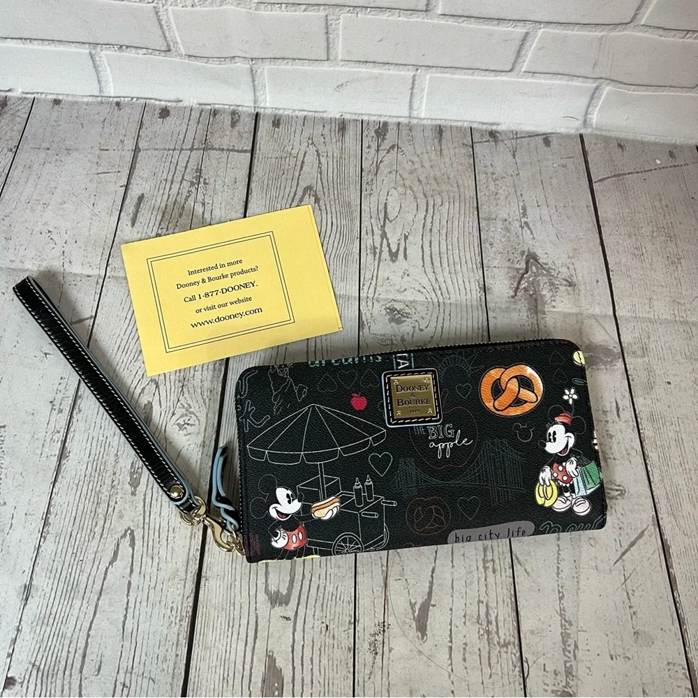 Dooney & Bourke Disney New York City 🥨 Large Zip Around Wristlet Wallet Mickey - Picture 14 of 16